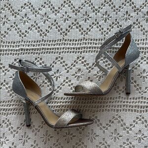 Michael Kors silver sparkle heels 🪩
